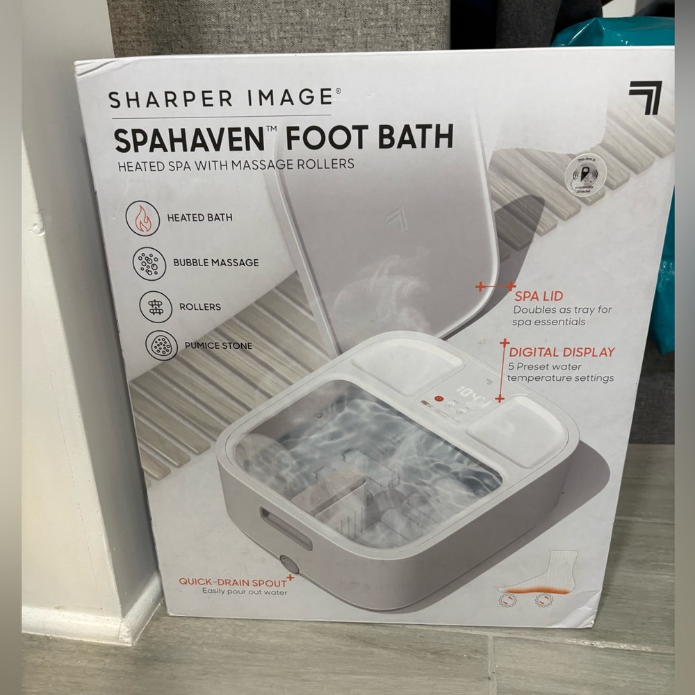 Sharper Image White Bath Accessories Foot Spa